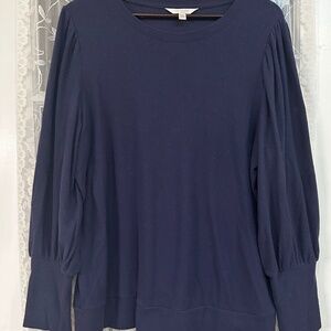 LC Lauren Conrad Women Navy Ribbed Pullover Sweater Size XXL